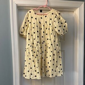 Chic Cream Dress with Black Dots